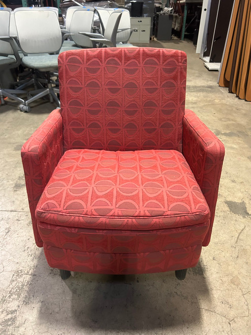 Used Allsteel Red Office Club Chair 27.5"W