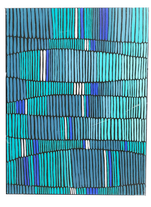 45x60 Canvas Print by Artist Regina Moore, Titled: Teal Tribal II