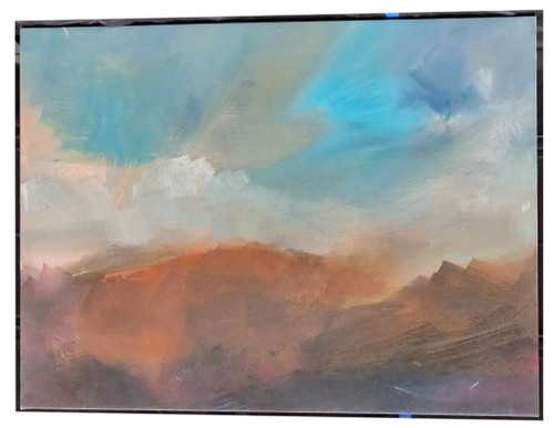 40x30 Canvas Print of Blue Red Clouds