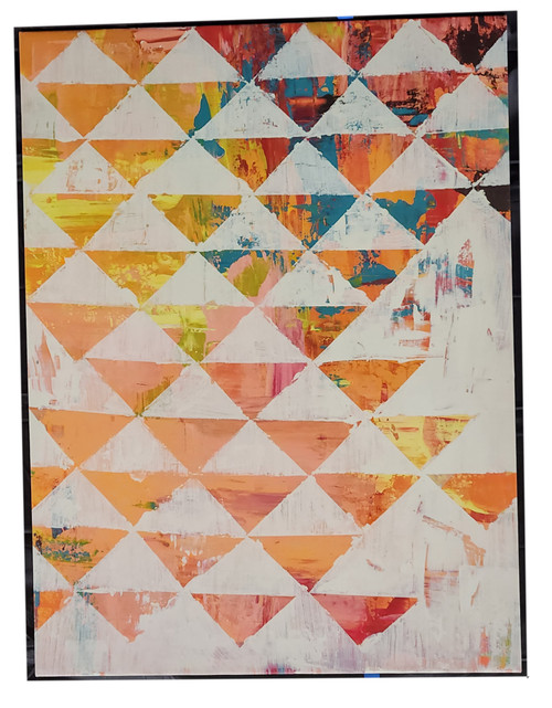 30x40 Canvas Print by Artist Akiko Hiromoto, Titled: Triangular Configurations I