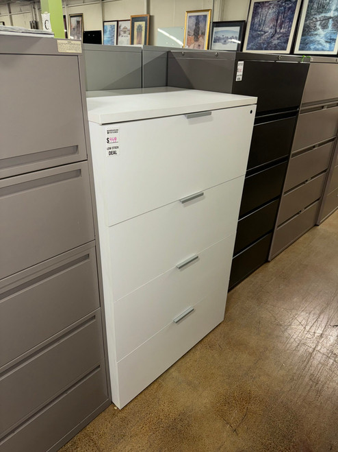 Used HON White Wood 4-High Lateral Filing Storage 36"W