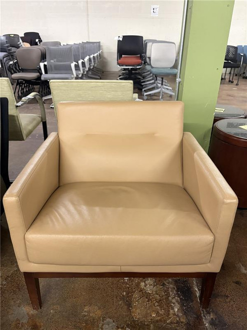 Club Chair - Beige Leather