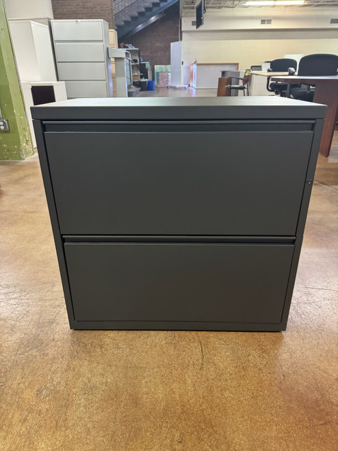 Charcoal Gray 2-Drawer Pedestal