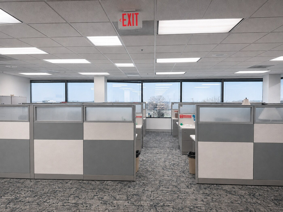 Existing workstations reused during the Crane Agency headquarters relocation