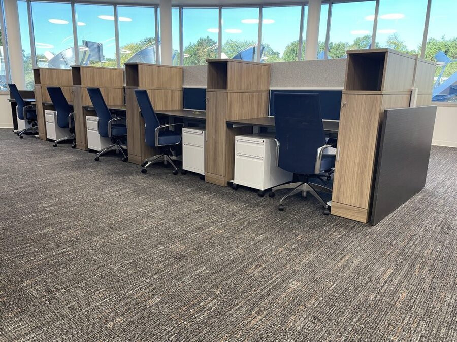 Newsroom workstations inside the KMOV First Alert 4 broadcast facility