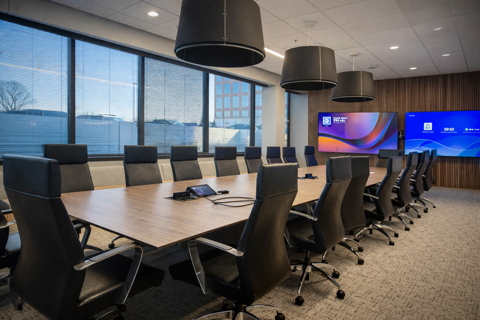 Modern corporate boardroom installation by Warehouse of Fixtures TNG