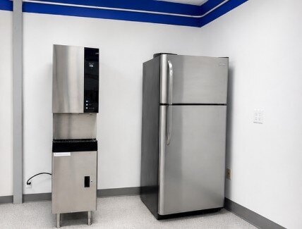 Refrigerator and ice machine supplied for the Hughes Customat temporary break area
