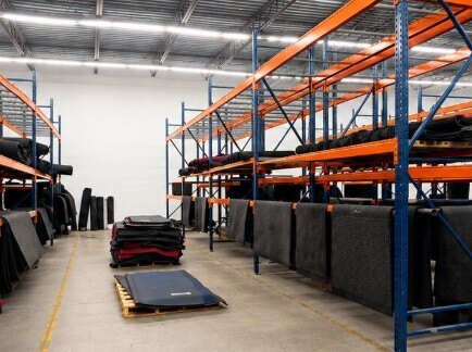 Industrial racking installed for Hughes Customat temporary manufacturing operations