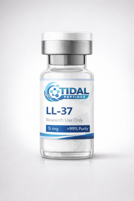 LL-37 research peptide vial labeled for laboratory research use
