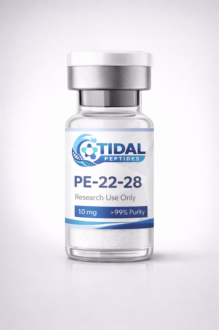 PE-22-28 research peptide vial labeled for laboratory research use