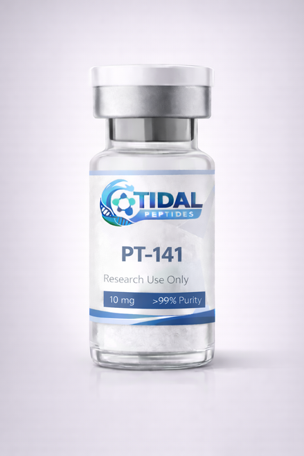 PT-141 (Bremelanotide) research peptide vial for laboratory and preclinical research