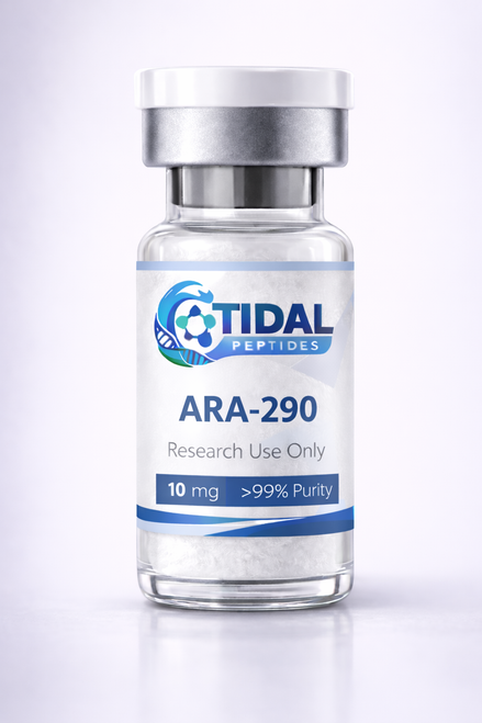 Ultra-pure ARA-290 peptide for laboratory research models focused on inflammation, nerve repair pathways, and cytoprotective signaling.