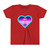 GirlieGirl  Heart  w/Teal  Trim  Youth  Short  Sleeve  Tee