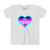 GirlieGirl  Heart  w/Teal  Trim  Youth  Short  Sleeve  Tee