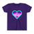 GirlieGirl  Heart  w/Teal  Trim  Youth  Short  Sleeve  Tee