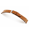 Cognac RIOS1931 Hollywood | Embossed Leather Watch Band with Creme- White Minimal Stitching