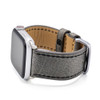 Grey Vintage Leather Watch Band with Black Stitching for Apple Watch