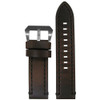 Dark Brown  Vintage Tobacco Genuine Leather Watch Strap with Black Stitching | Panatime.com