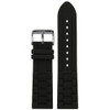 Black Oyster Waterproof Silicone Diver Watch Strap with Black Stripe (MS3344) | Panatime.com