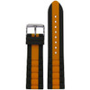 Black Oyster Waterproof Silicone Diver Watch Strap with Orange Stripe (MS3344) | Panatime.com