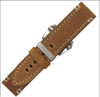 Brushed Brown Genuine Vintage Leather "Ranger" Watch Strap with White Stitching | Panatime.com