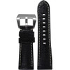 Black Lizard Watch Strap with White Stitching for Panerai Radiomir | Panatime.com