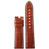 Cognac Matte Alligator Watch Strap with White Stitching for Panerai Deploy | Panatime.com