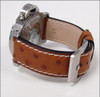 Natural "Le Jardin" Ostrich Watch Strap with White Stitching | Panatime.com