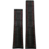 Black Embossed Genuine Leather Gator Print Watch strap with Red Stitching for Breitling Deploy | Panatime.com