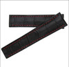 Black Embossed Genuine Leather Gator Print Watch strap with Red Stitching for Breitling Deploy | Panatime.com