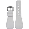 24mm White Waterproof Rubber Watch Strap - Exact Replacement For Bell & Ross | Panatime.com