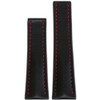 Black "KVLR" Style Waterproof Synthetic Watch Strap with Red Stitching for Breitling Deploy | Panatime.com