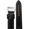 Black Matte Genuine American Alligator Skin - Flat, White Stitching | Panatime.com