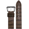 Brown Matte Genuine American Alligator Skin - Flat, Match Stitching | Panatime.com