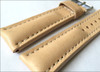 Beige Genuine Vintage Leather Watch Strap with White Stitching for Breitling | Panatime.com