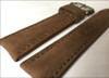 Light Suede Brown Genuine Vintage Leather Watch Strap with White Stitching for Breitling | Panatime.com