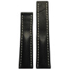 Black Genuine Vintage Leather Watch Strap with White Stitching for Breitling Deploy | Panatime.com