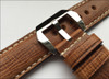 Cracked-Brown Padded Vintage Leather Watch Strap with White Stitching | Panatime.com