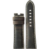 Stone Vintage Leather Watch Strap with White Stitching for Panerai Deploy | Panatime.com