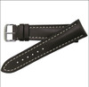 Mocha Genuine Soft Calf Leather Watch Strap with White Stitching for Breitling | Panatime.com