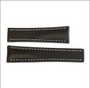 Mocha Genuine Soft Calf Leather Watch Strap with White Stitching for Breitling Deploy | Panatime.com