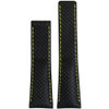 Black Carbon Fiber Style Watch Strap with Yellow Stitch for Breitling Deploy | Panatime.com