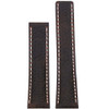 Brown Deep Oil Watch Strap with White Stitching for Breitling Deploy  | Panatime.com