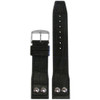 Black Embossed Leather "Gator" Pilot Style Watch Strap with Match Stitching for IWC | Panatime.com