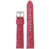 Fuchsia Genuine Crocodile, Handmade Watch Strap with Match Stitching (for Michele) | Panatime.com