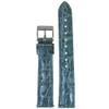 Slate Blue Genuine Crocodile, Handmade Watch Strap with Match Stitching (for Michele) | Panatime.com
