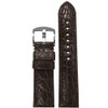 Dark Brown Matte Genuine Crocodile Skin Padded Watch Strap with Match Stitching | Panatime.com