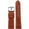 Honey Matte Genuine Crocodile Skin Padded Watch Strap with White Stitching | Panatime.com