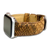 Gold Genuine Java Rock Python Skin Padded Watch Strap with Match Stitching | For Apple Watch
