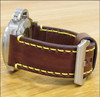 Vintage Leather Watch Band | Bronco |  Brown | Yellow Stitching | Panatime.com